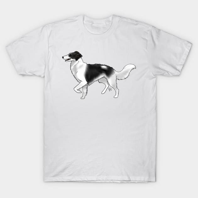 Dog - Silken Windhound - White and Black T-Shirt by Jen's Dogs Custom Gifts and Designs